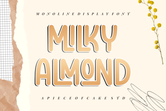 Milky Almond: A Playful Monoline Display Font for Handmade Creators