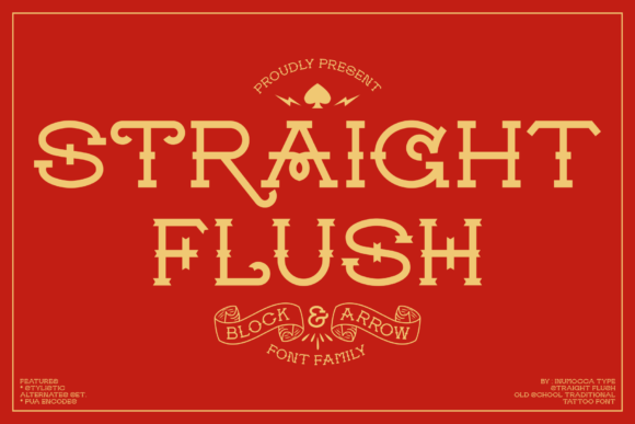 Straight Flush Font: Vintage Charm for Handmade Labels & Printables